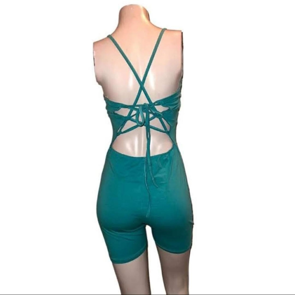 🆕Turquoise Cami Strap Bodycon Romper~Size L - Picture 6 of 9